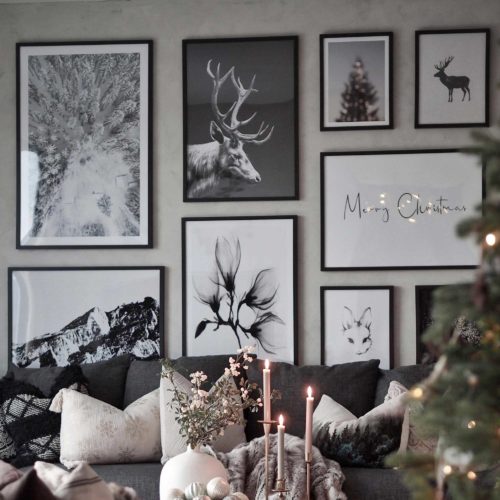 Decoration Murale - Christmas in Black and White